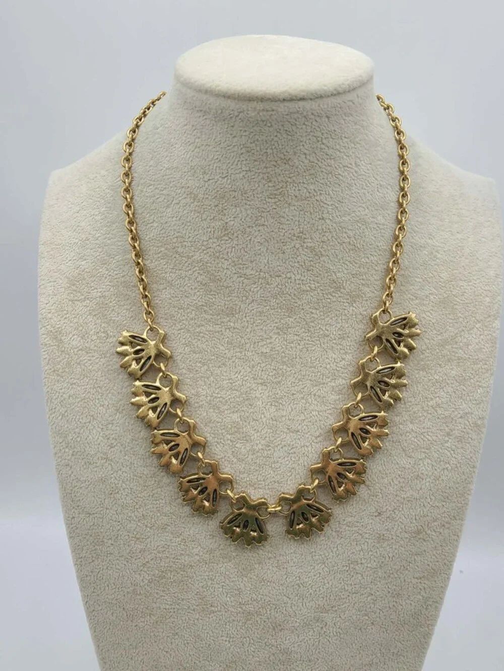 J Crew Gold Tone Clear Crystal Necklace - Picture 2 of 10